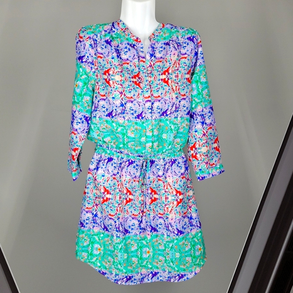 Floral Dress With Drawstring Waist